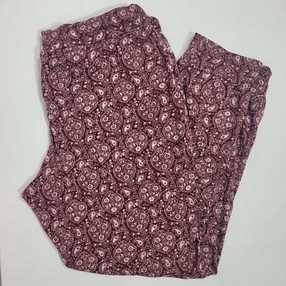 Lucky Brand Women's Floral/Paisley Very Soft Burgundy Lounge Joggers Size XL - Picture 7 of 10